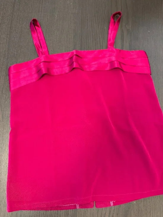 Vintage NEW with Tags LOUBEN Camisole Top Dark Hot Pink size 8 Satin accents - Picture 2 of 8